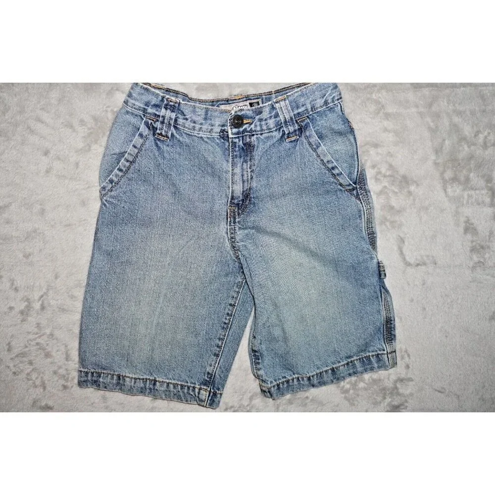 Old Navy Y2K Vintage Painter's Carpenter Jorts BOYS Denim Shorts Grunge SIZE 8